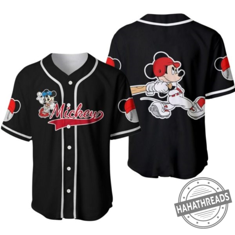 Mickey Mouse Red Black Cute Disney Cartoons Graphics Unisex Casual Out ...