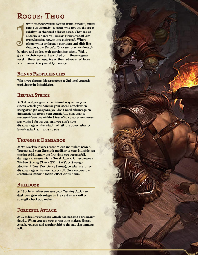 Roguish Archetype: Thug - ArtyTheHalfling&rsquo;s Ko-fi Shop - Ko-fi 