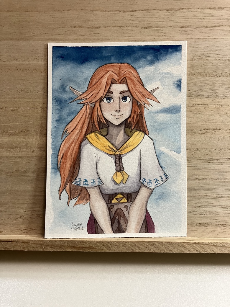 ORIGINAL WATERCOLOR PAINTING (5x7inch) - Malon, Zelda: Ocarina of Time -  Sarah's Ko-fi Shop