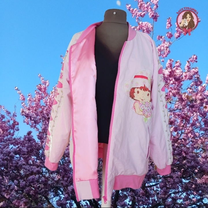 Strawberry Shortcake Bomber Jacket ~ Upcycled - WOETMANNA's