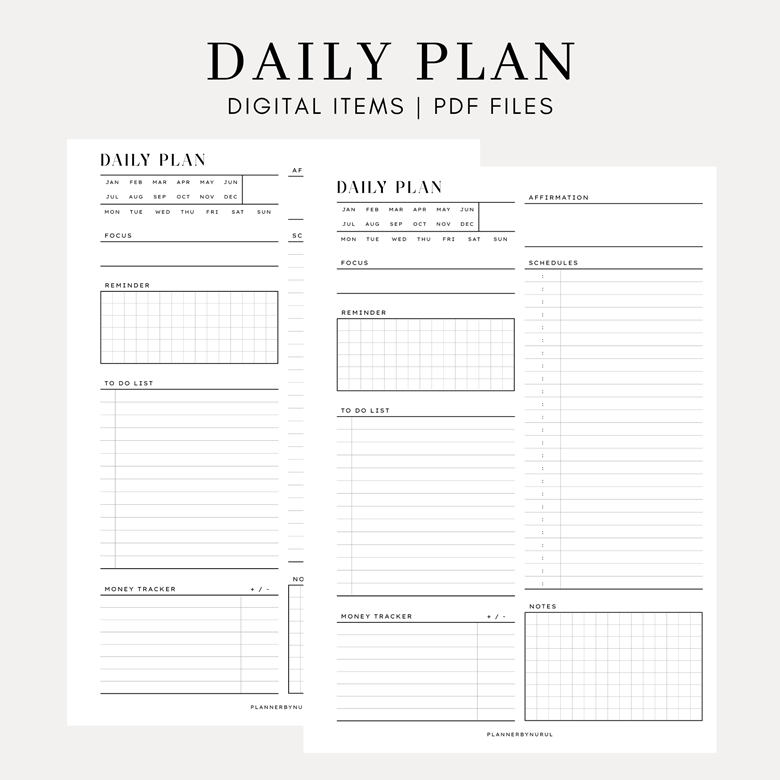 PERSONAL - Daily Plan Planner - Printable Planner Inserts - PRINTABLE PDF,  Instant Download - Planner By Nurul's Ko-fi Shop - Ko-fi ❤️ Where creators  get support from fans through donations, memberships