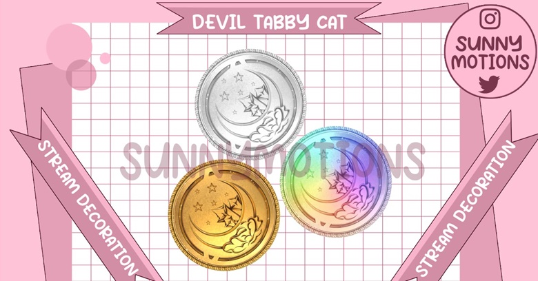 Crystal Cat Sub Badges | Twitch Sub Badges