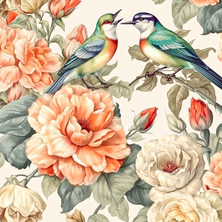 Birds Among the Peonies - SparkBird Studios's Ko-fi Shop - Ko-fi ️ ...