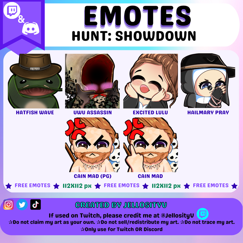 HUNT SHOWDOWN EMOTES!! (FREE) - Jellosity V's Ko-fi Shop - Ko-fi ️ ...