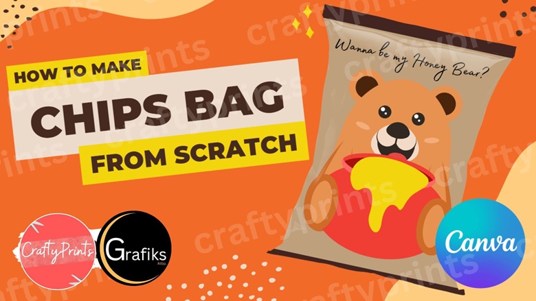 Chip Bag Template, Canva Editable Template, Digital Item