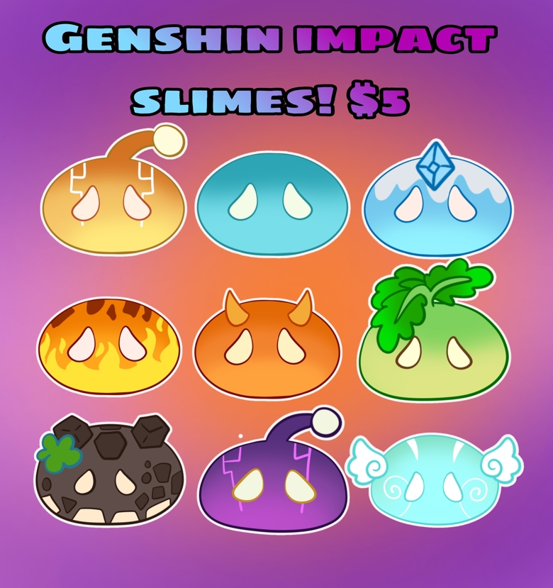 Genshin impact slime throwables - Wolfie Taurus's Ko-fi Shop - Ko-fi ️ ...