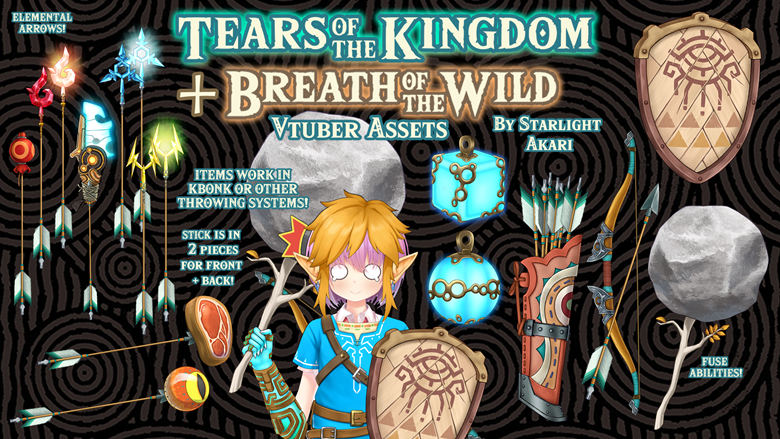 Zelda Vtuber Assets Tears Of The Kingdom Breath Of The Wild Throwing Weapons Starlights Ko 4208
