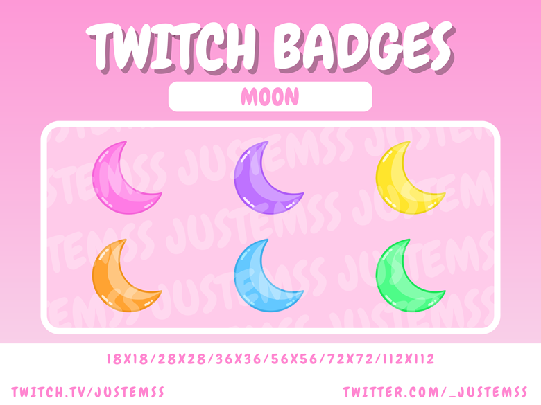 Twitch sub/bit Badges Super Mario Odyssey Moons pixel 