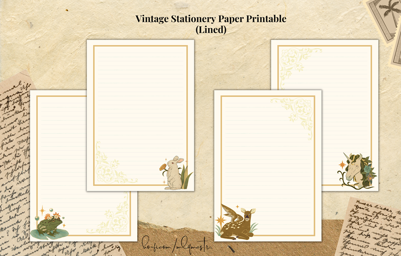 Vintage Stationery PDF, Digital files letter paper to print yourself -  Munki Printables's Ko-fi Shop - Ko-fi ❤️ Where creators get support from  fans through donations, memberships, shop sales and more! The