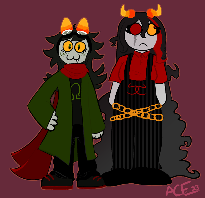drawing of of two fantrolls for artfight