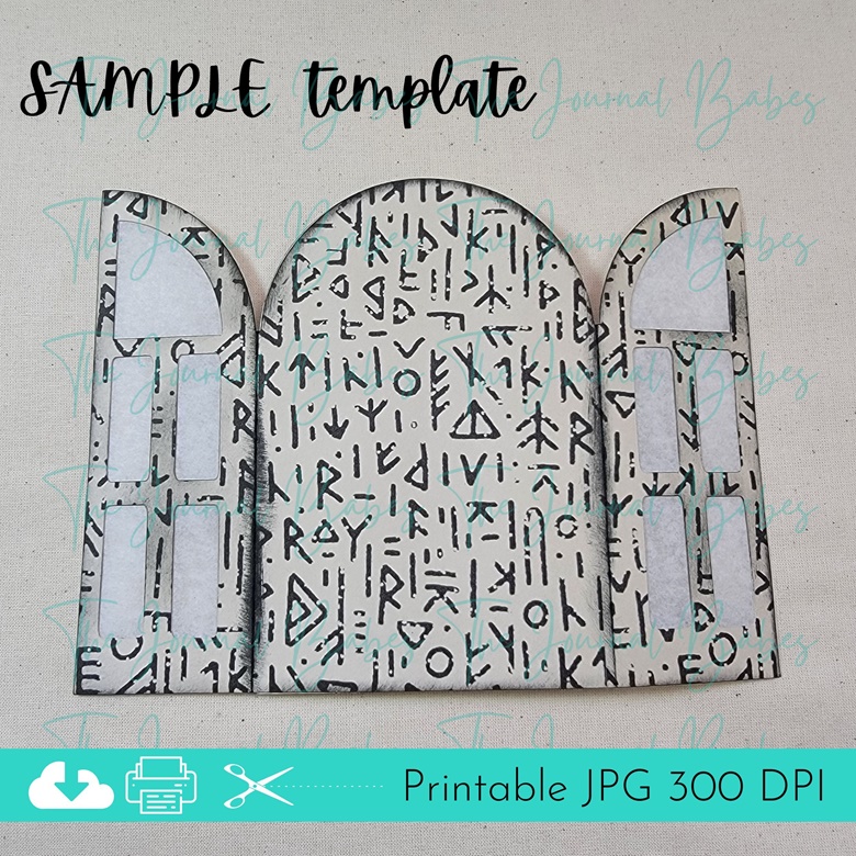 Witchy Junk Journal Runes Pocket Template