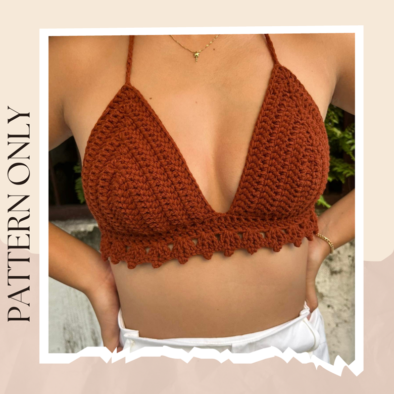 INSTANT DOWNLOAD Pattern Crochet Bikini Bralette Top Tutorial