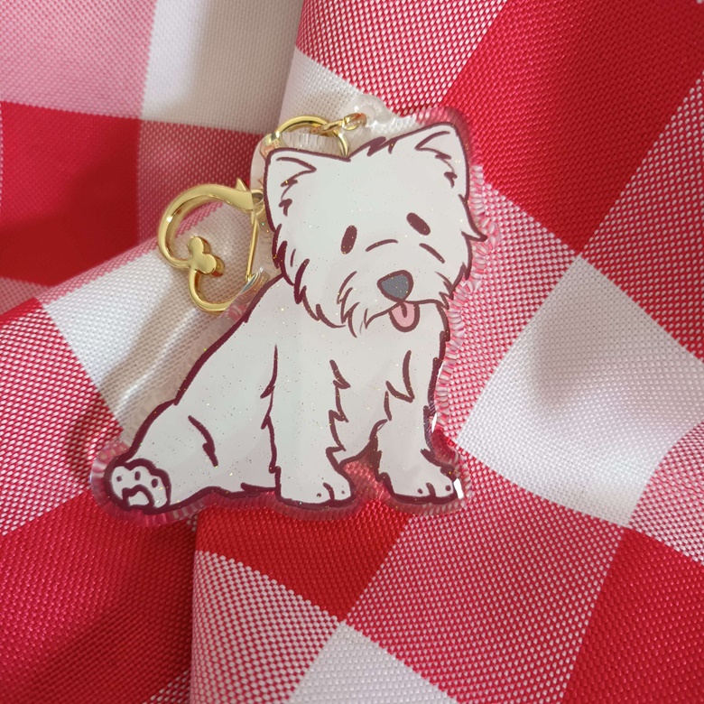 Westy keyrings / West Highland White Terrier key chains and dog