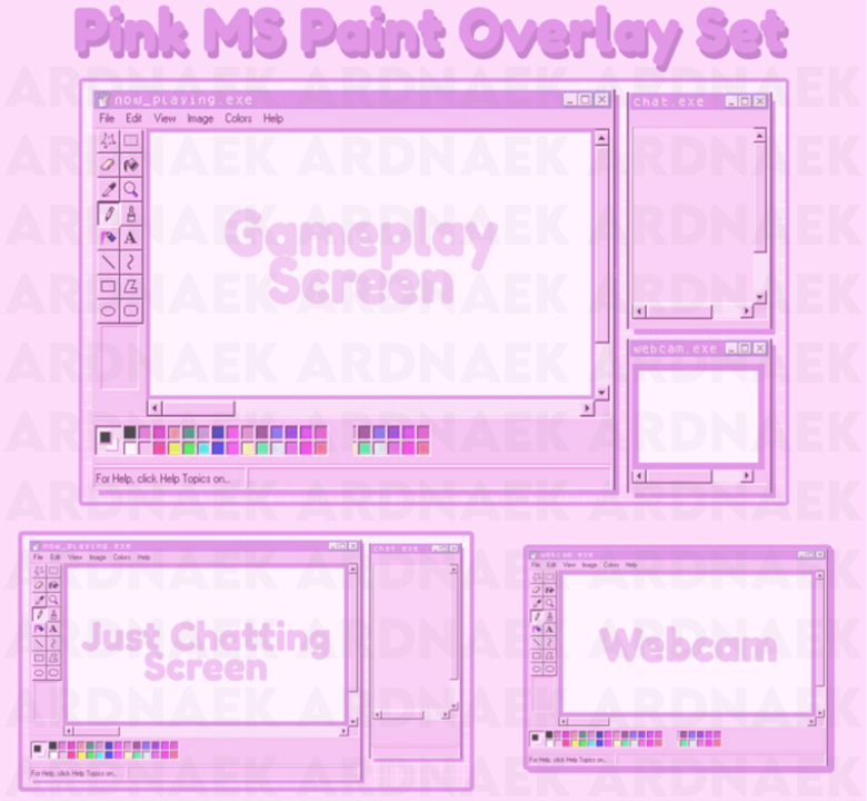 Pink Microsoft Paint Stream Overlay - Ardnaek's Ko-fi Shop - Ko-fi ️ ...