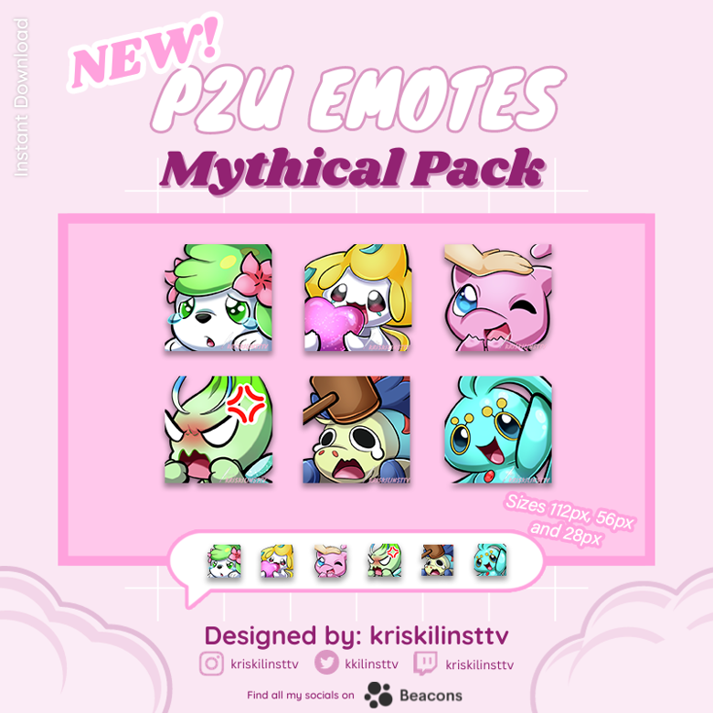 Mythical Pokémon Emote Pack (x6) for Twitch/Discord - kriskilins's Ko ...