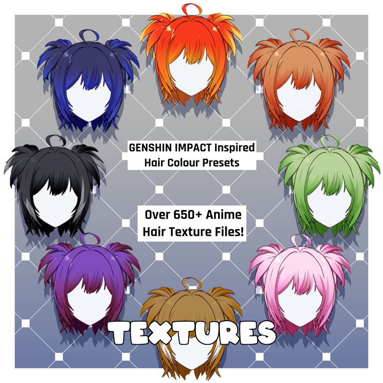 650+] Anime Styled Hair Texture Pack [VRoid Texture