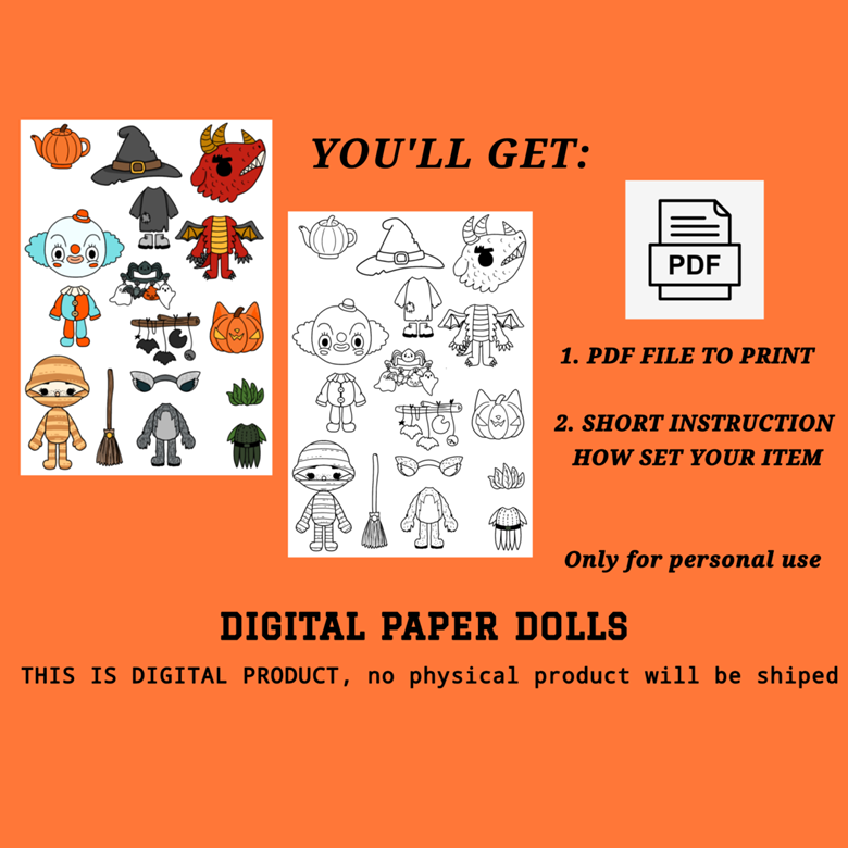 Toca Boca Paper Dolls Room/ Toca Boca House Room / Quiet book pages /  Printable Paper crafts - Gemini Moon Art's Ko-fi Shop