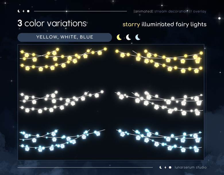 [animated] bundle. starry illuminated fairy lights - stream deco ...