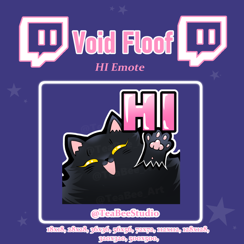 1x Cute HI Void Floof Emote | Black Cat emotes, Twitch, YouTube ...