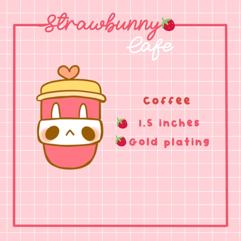 Strawbunny Enamel Pin