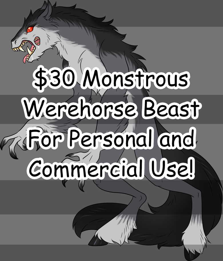 $30 Monstrous Werehorse Beast - Crow-Face's Ko-fi Shop - Ko-fi ️ Where ...