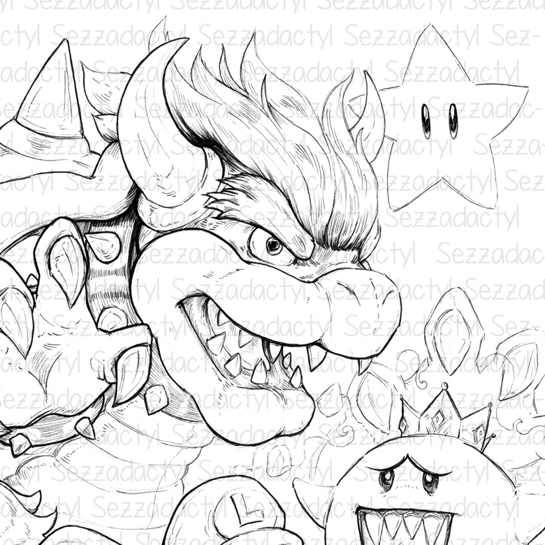 Super Mario Colouring Page Sezza's Kofi Shop Kofi ️ Where