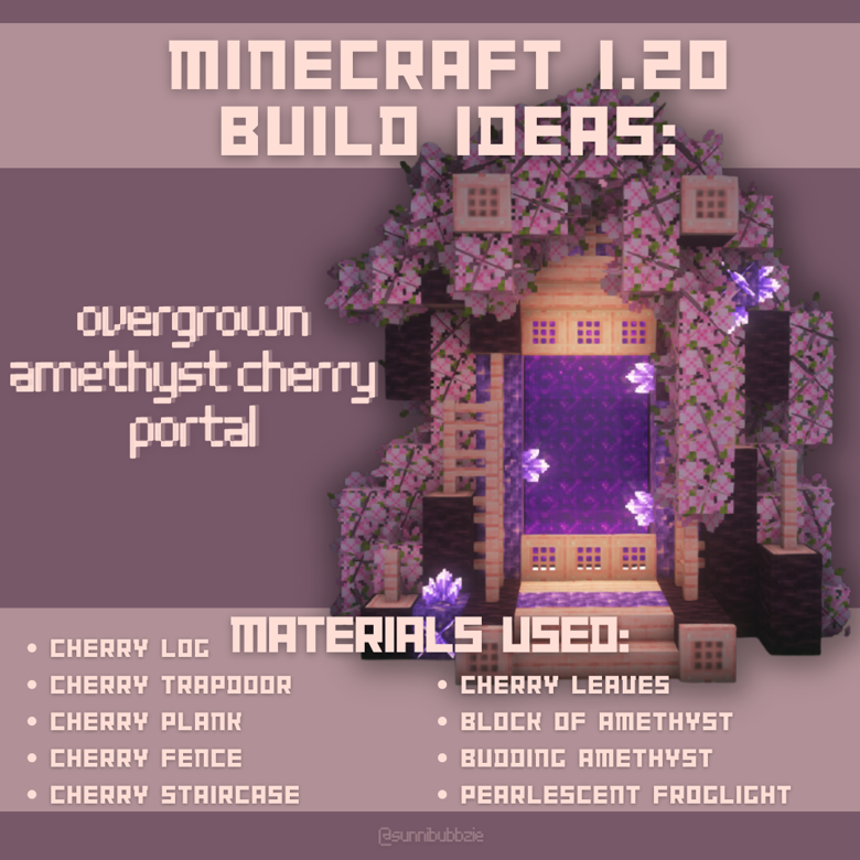 Modern Cherry Nether Portal for Minecraft 1.20:) Watch a full