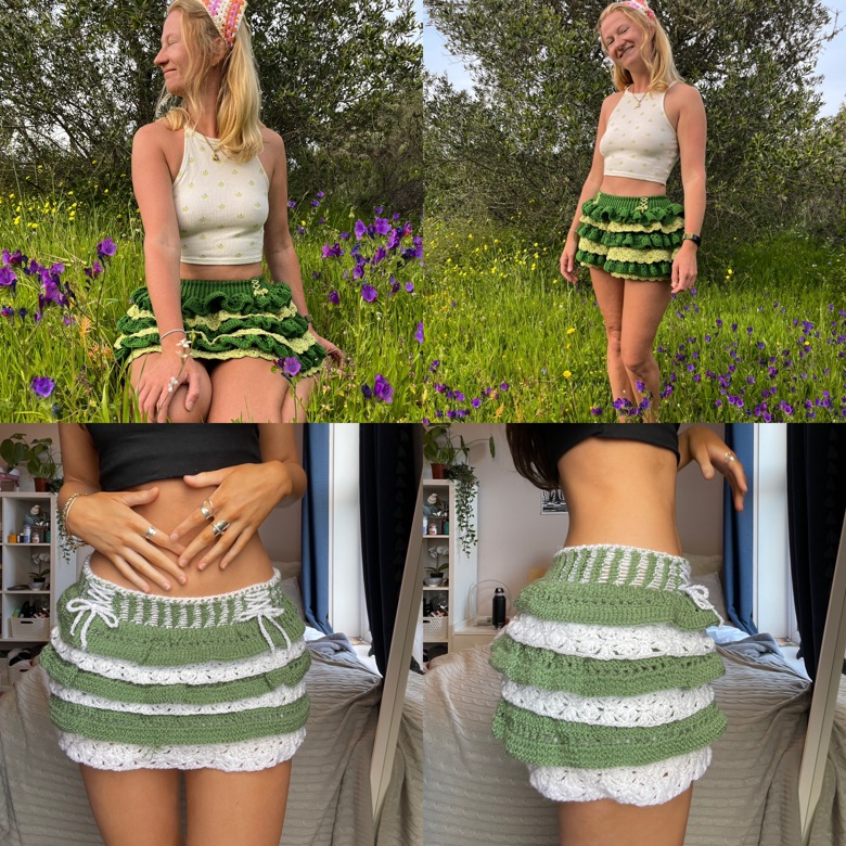 スカート [OURSAALTY] Play Layered Nylon Skirt Aurora Layered Skirt Pattern - HookedOnAlyssa's Ko-fi Shop