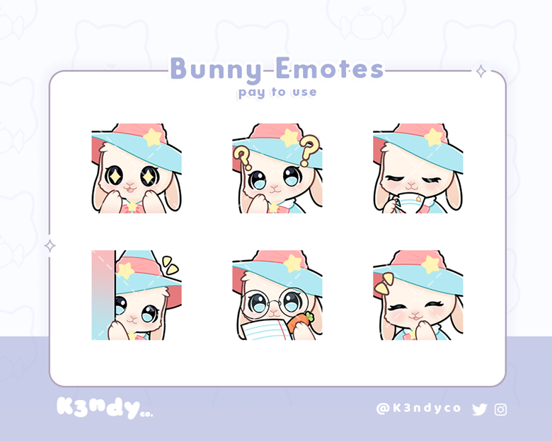 White bunny witch emotes | Animal Witchy Twitch Discord Youtube Emotes ...