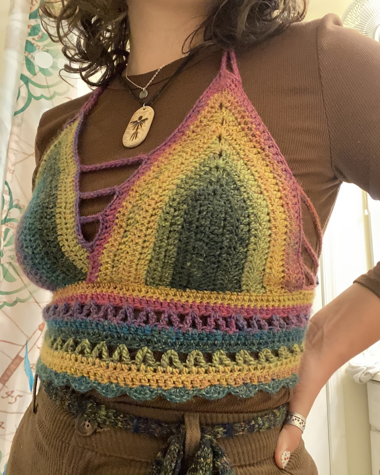 Crochet Halter Knitted Bralette