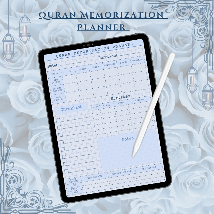 Quran Memorization Planner(Blue) - Fraulyan Planner's Ko-fi Shop - Ko ...