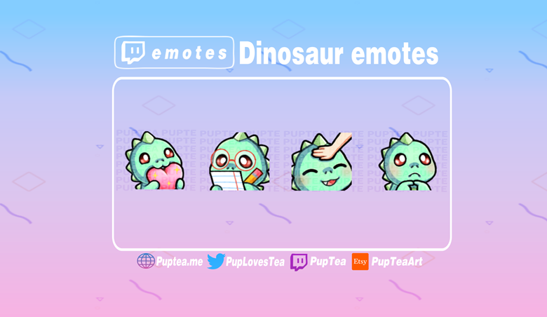 4 Green Dinosaur Twitch Emotes - PupTea's Ko-fi Shop - Ko-fi ️ Where ...