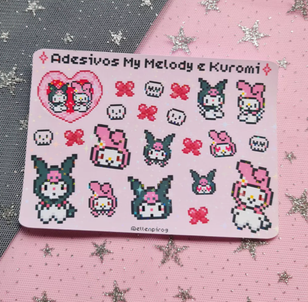 Kuromi and melody charms - MoonBunnyArt's Ko-fi Shop