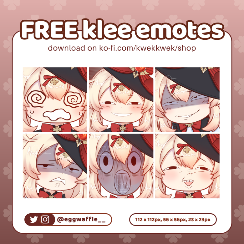 Genshin Impact | FREE TO USE WITCH KLEE EMOTES / STICKERS - kwek kwek 蘭 ...