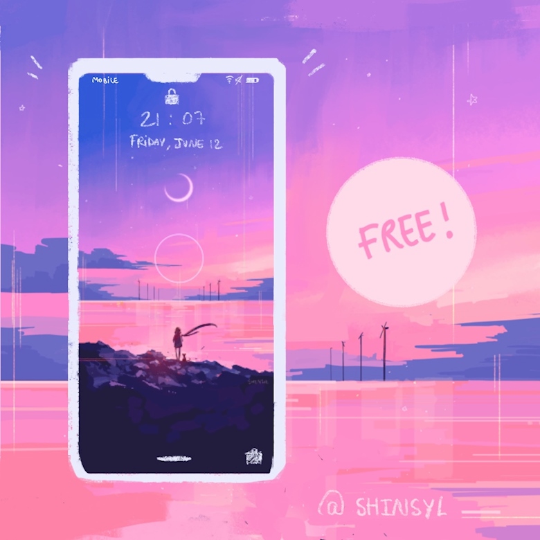 FREE] Wallpaper « He motions me to the sky » - Shin Syl's Ko-fi