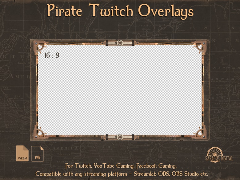 Pirate Twitch Overlay, Stream Sea Fantasy, Games and Webcam Animated  Borders, Chats, Backgrounds - SaragusDigital's Ko-fi Shop - Ko-fi ❤️ Where  creators get support from fans through donations, memberships, shop sales  and