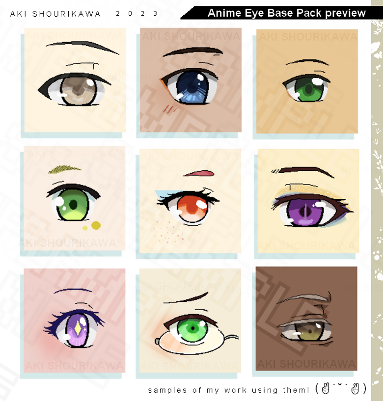 FREE 11 Anime Eye Base Pack - AKI SHOURIKAWA's Ko-fi Shop - Ko-fi ️ ...