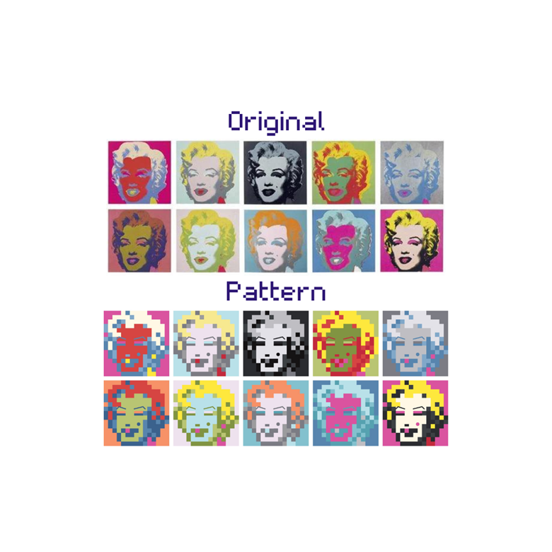 Pop Art Marilyn Mini Cross Stitch (Set of 4) > Downloadable PDFs