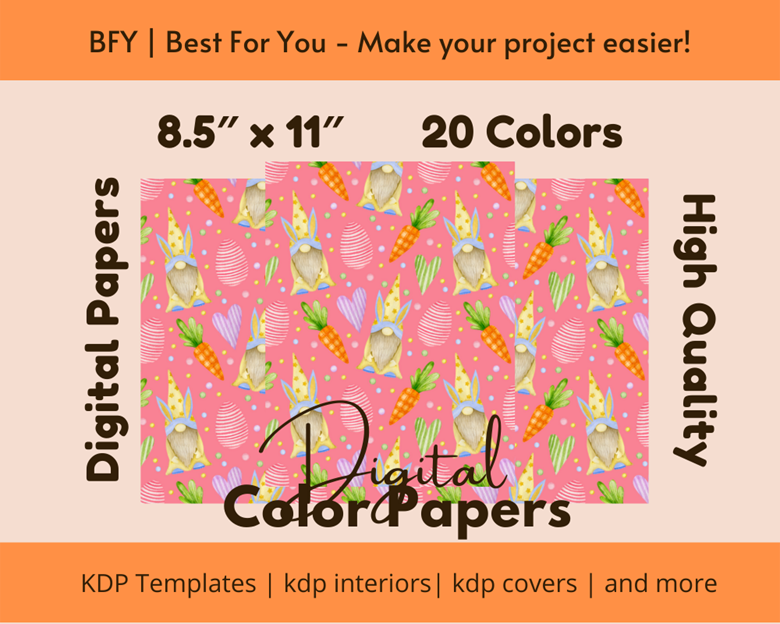 20 Digital Color Papers| Easter & Lent Color Paper 8.5 x 11* Commercial ...