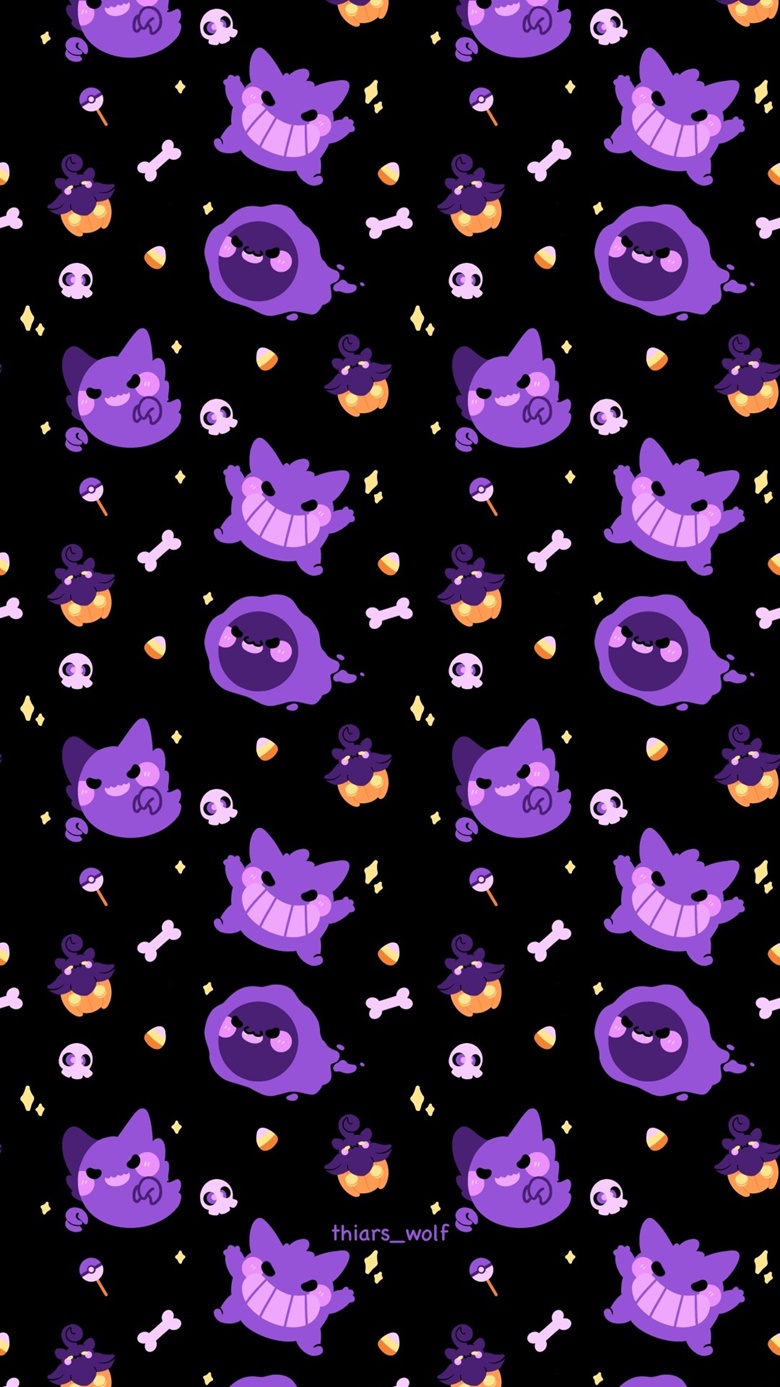 Neonstyle Halloween Ghost Pokemon Wallpaper for your desktop  rpokemon
