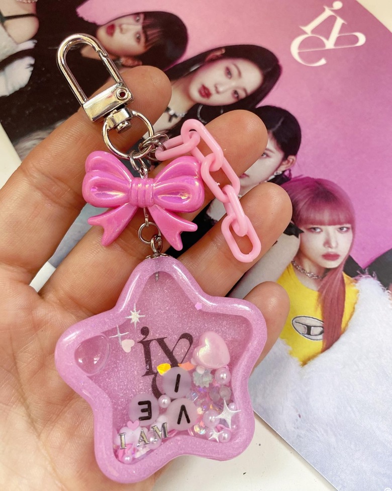 PINK Sakura Glitter Shaker Keychain - Eventeny