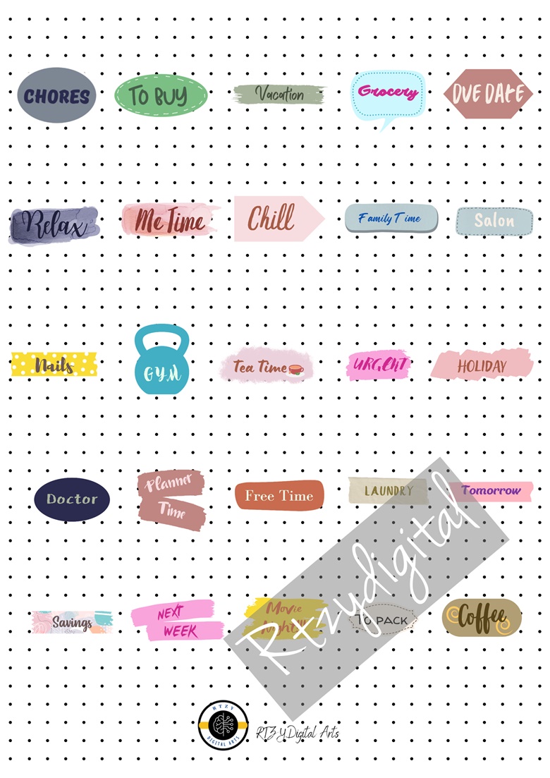 Work Word Stickers Planner Sticker Sheet (W-113)
