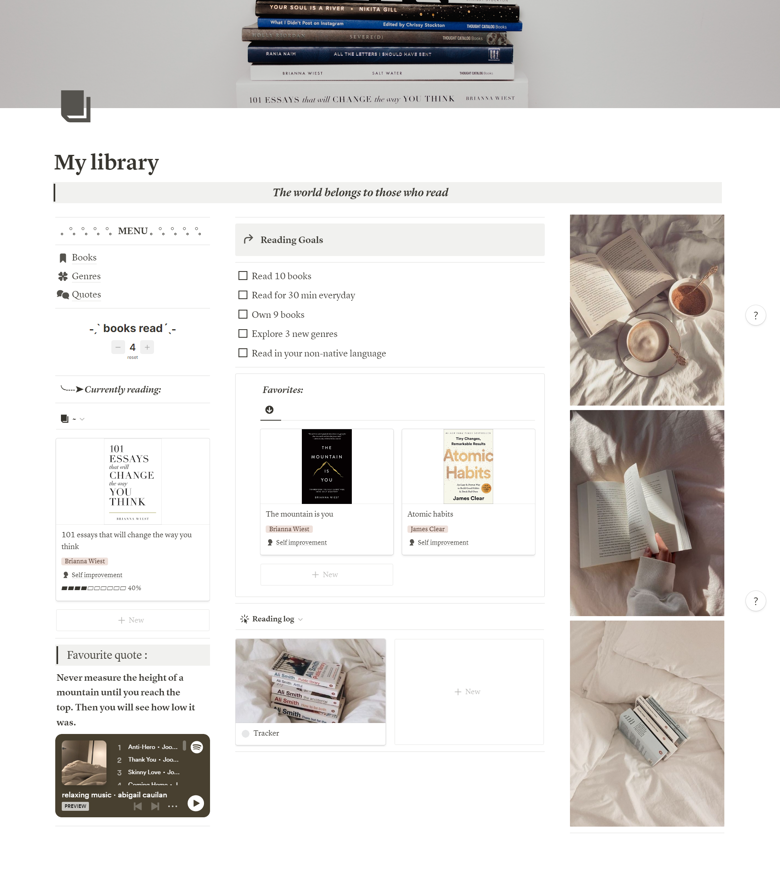 Library | Books organisation | Notion template - Stella's Ko-fi Shop ...