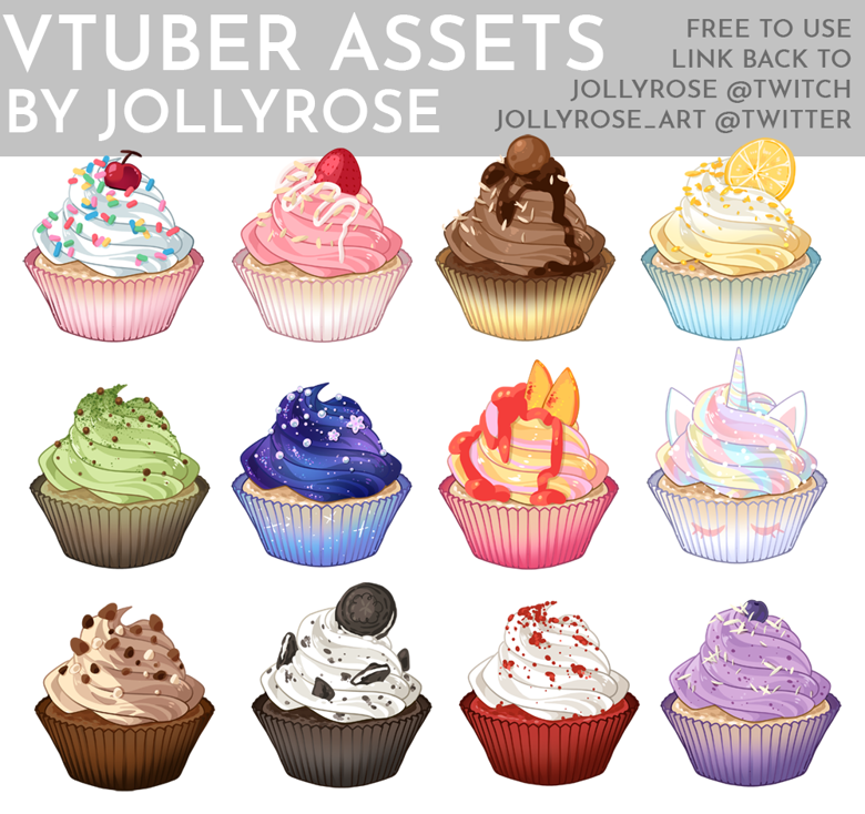 VTuber Assets - Cupcakes - jollyrose's Ko-fi Shop - Ko-fi ️ Where ...