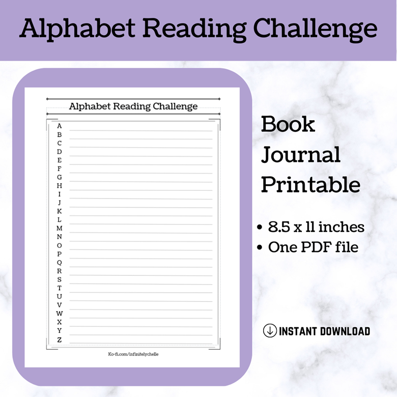 Alphabet (A to Z) Reading Challenge Book journal, book tracker