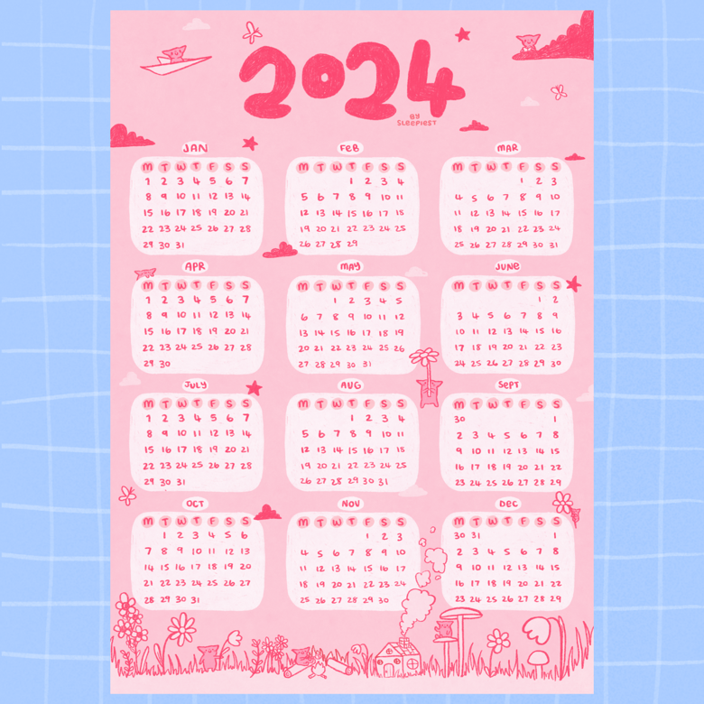 2024 Goblin Calendar - Digital Download - Sleepiest's Ko-fi Shop - Ko 