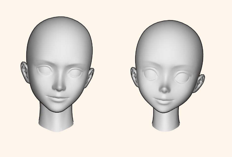 Anime girl head BASE - CLIP STUDIO ASSETS