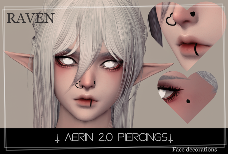 Miqote Au ra Aerin 2.0 Piercings ffxiv.raven s Ko fi Shop