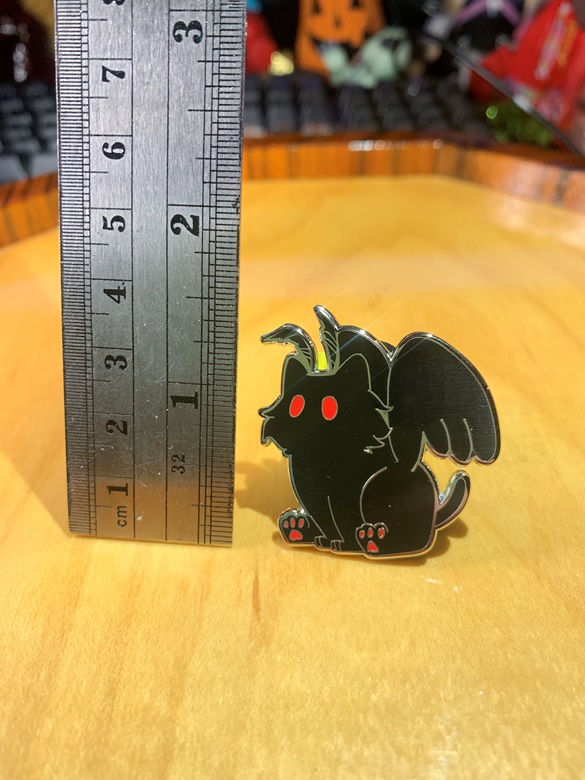 Mothcat! - Mothman Cryptid Kitty Hard Enamel Pin - Haz's Ko
