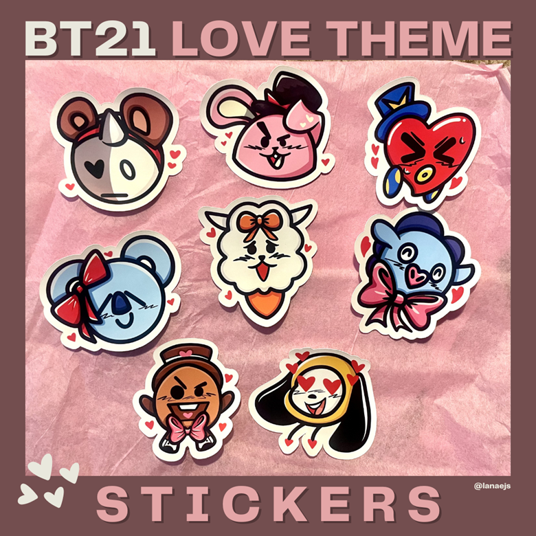 BTS BT21 Love Stickers - Lanae JS.'s Ko-fi Shop - Ko-fi ️ Where ...